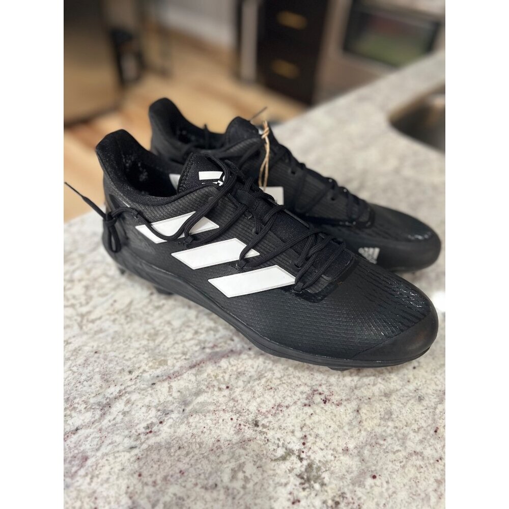 Adidas Adizero Mens Football Cleats Black White Size 15 FZ4220 New - Picture 1 of 5